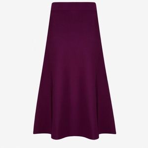 Ted Baker London Midi Skater Skirt Maroon Size 1